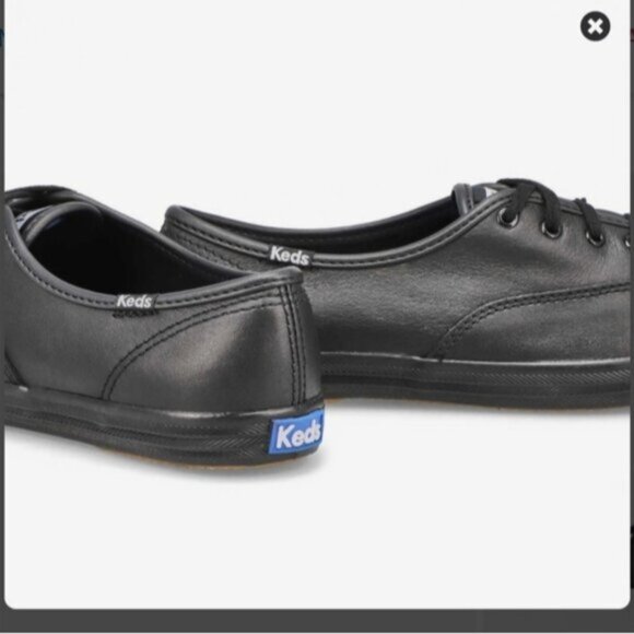 KEDS Ladies Champion Black Leather Ortholite Orthopedic Comfort Sneakers Shoes - Picture 4 of 14